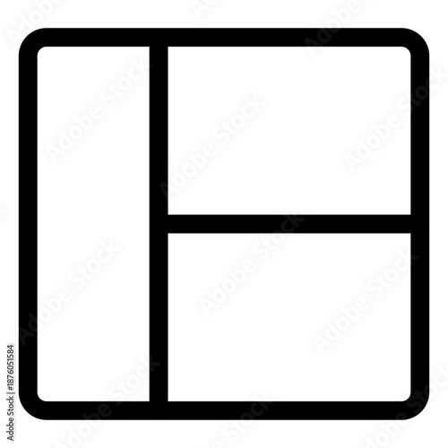 A minimalist composition featuring a simple square divided into sections