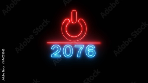 Tableau sur toile Neon power button icon illustration