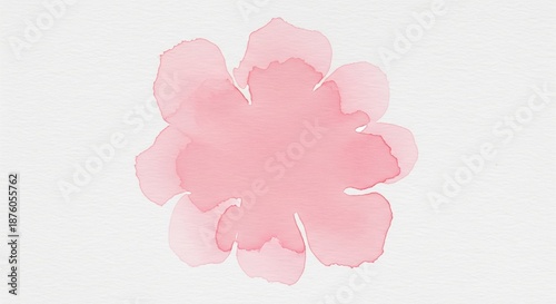Delicate Pink Watercolor Flower on Soft White Background for Elegant Design Projects