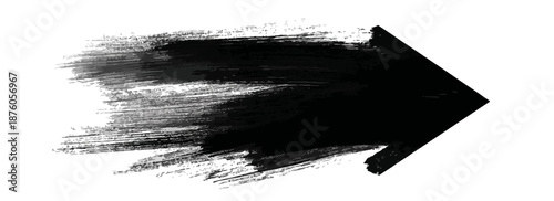 흰 배경에 검은색 붓 터치 화살표, 앞으로 나아가는 움직임과 방향을 나타내는 그래픽 리소스