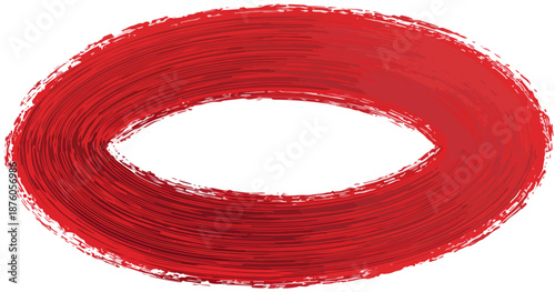 붉은색의 추상적인 타원형 모양이 투명한 배경에 그려져 있습니다.