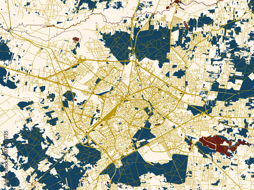 Decorative city map poster of Bialystok, Poland