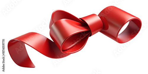 A red ribbon tied in a bow on a black background high-quality professional detailed modern elegant stylish clean crisp vibrant colorful digital