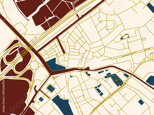 Foto Decorative city map poster of Aveiro Centro, Portugal