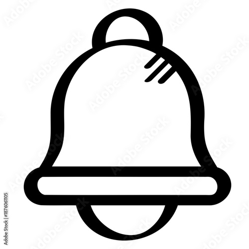 Hand drawn line notification bell indicating alerts and system updates.