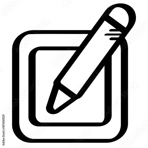 Hand drawn line edit content symbol for updating and revising text.