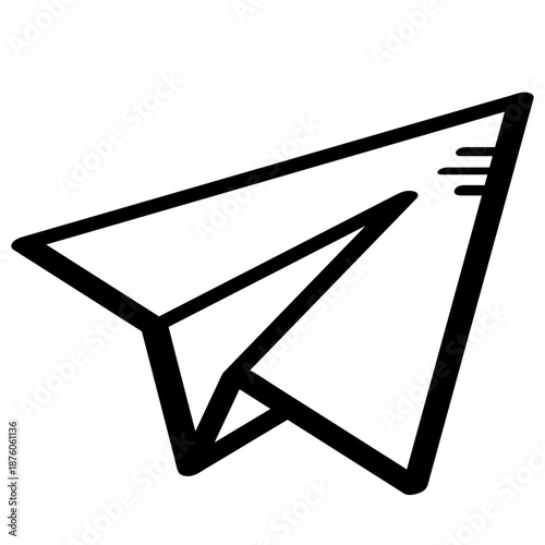 Hand drawn line send message symbol representing message delivery.