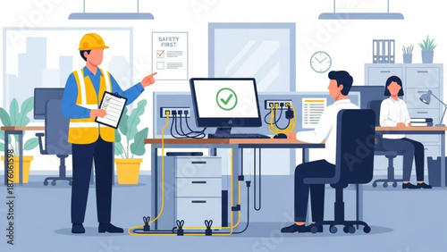 Workplace Safety Inspection Checklist Vector Illustration