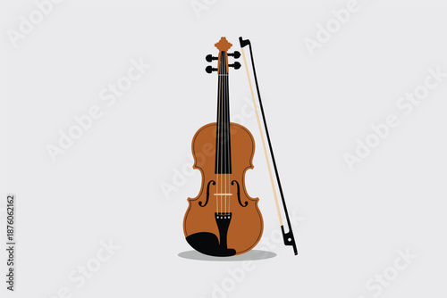 Classic Violin and Bow, classical music concept