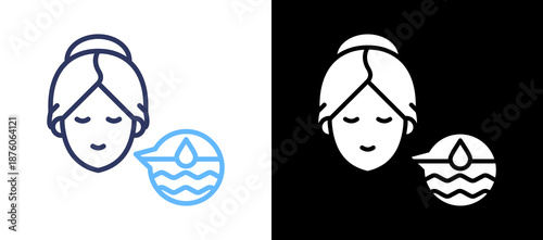 Skin Hydration lineglyph icon
