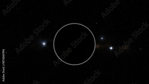 Glowing ring surrounded by stars in space