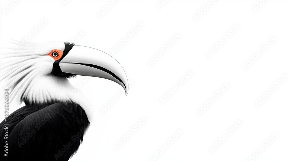 Obraz premium Majestic Toucan with Striking Colors Against Minimalist Background