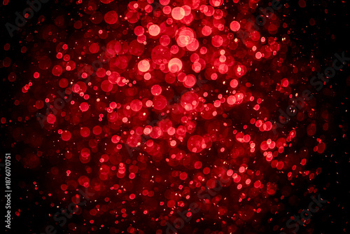 Blurred photo with red dots visible glittering, shining brightly look and feel luxurious