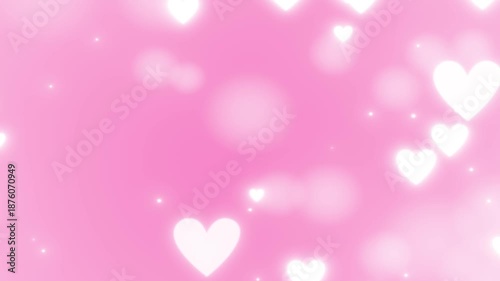 Pink floating hearts background cute romantic valentine day wedding anniversary backdrop 4k 