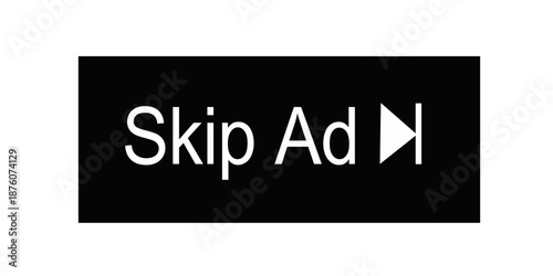 Skip Ad button. Perfect use for website, design, pattern, vector illustration.