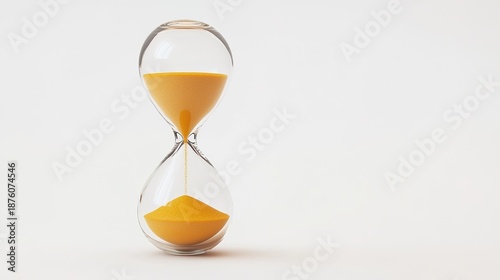 decimal. An inverted hourglass with sand flowing upwards against its normal direction. STEM education sheets, lab safety posters, designed for biotech research communications, used by art directors.