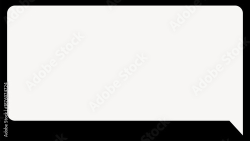 Minimal speech bubble desktop wallpaper, black clipart vector