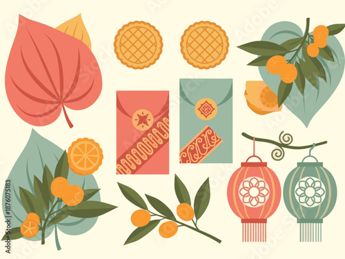 A cheerful illustration of oranges with lush green leaves, perfect for brightening up any design project.