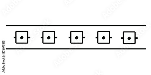 LED diode icon, LED stripe icon, isolated on white background.