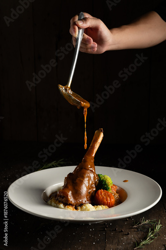 Lamb Shank in Fine Dining Style