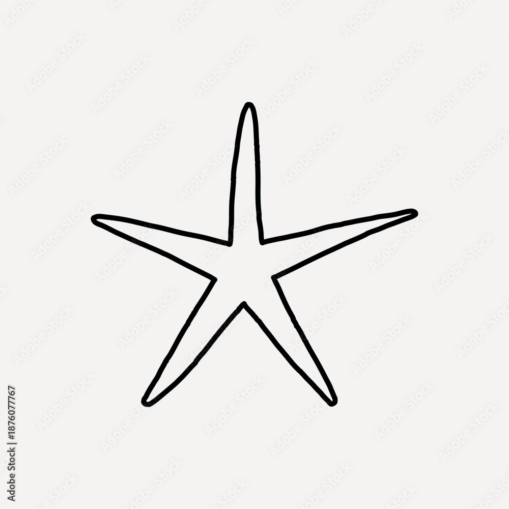 Obraz premium Simple starfish line drawing vector