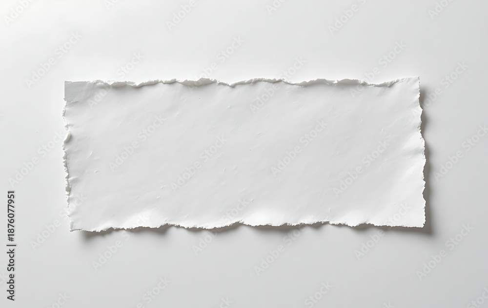 Obraz premium Torn white paper on gray background torn paper ripped edges blank paper