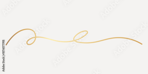 Elegant gold decorative flourish design, hand drawn vector