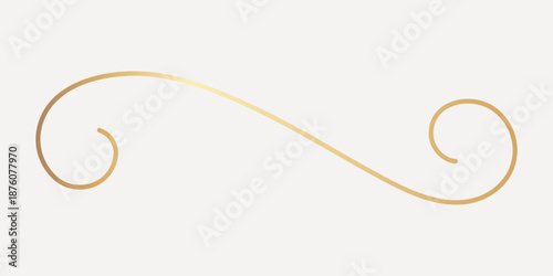 Elegant gold decorative flourish design, hand drawn vector