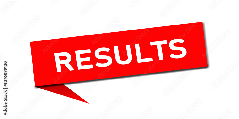 Fototapeta premium Results speech bubble label. Results banner. Vector Illustration. 