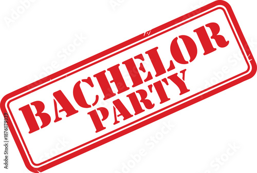 Red Bachelor Party Stamp red stamp rubber stamp party invitation