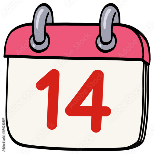 Valentines Day Calendar Illustration Icon