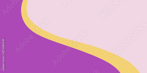 Minimalist Corner Wave Purple and Yellow Vector Background Illustration. A simple purple and yellow wave focused on the corner for a spacious design feel.