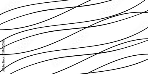 Thin curve line wavy abstract background. Vector illustration.