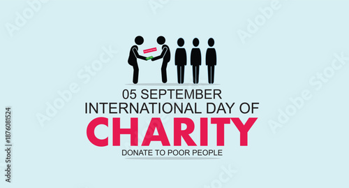 Foto International day of charity, on 5th september of the year conceptual banner, post