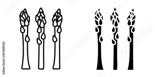 Asparagus set icon isolated on white background.