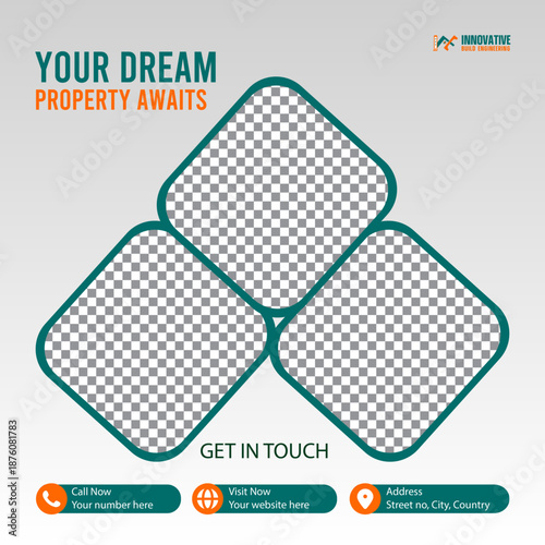 Real Estate Social media Post Collection. Suitable for introducing houses and creating more attention in the customer and also suitable for advertising posts.