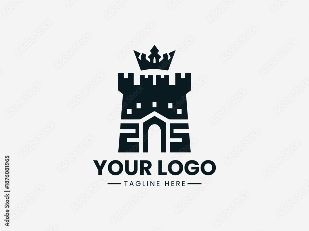 Naklejka premium king of the castle vector logo illustration