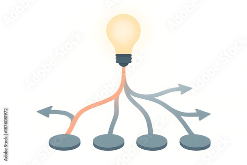 Decision Making Concept Illustration with Business Choices and Strategy