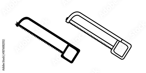 Hacksaw set icon isolated on white background.