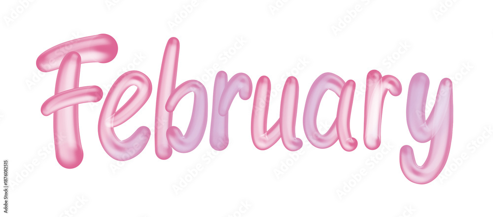 Fototapeta premium February Lettering