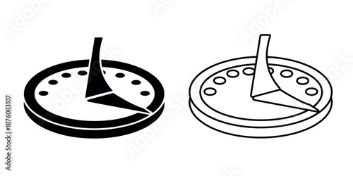 Sundial set icon isolated on white background.