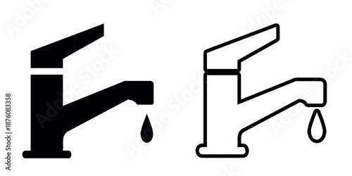 Faucet tap icon isolated on white background.