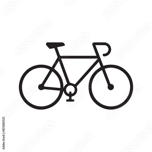 black bicycle isolated on white background