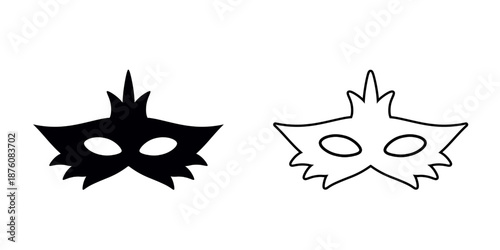 Carnival mask set icon isolated on white background.