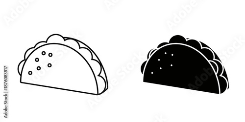 Tacos set icon isolated on white background.