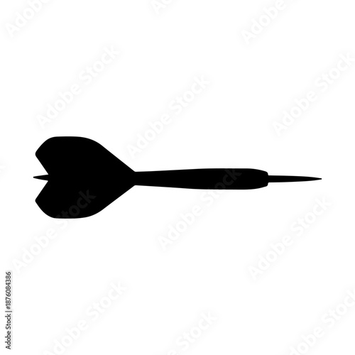 Black dart arrow silhouette icon isolated on white for sports and success