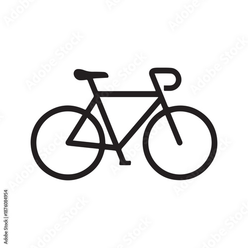 black bicycle isolated on white background