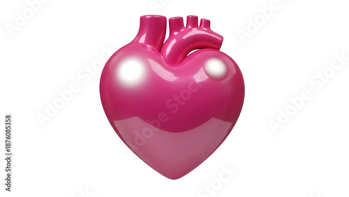 Wallpaper Mural Pink 3d heart shape isolated on transparent background for valentines day Torontodigital.ca