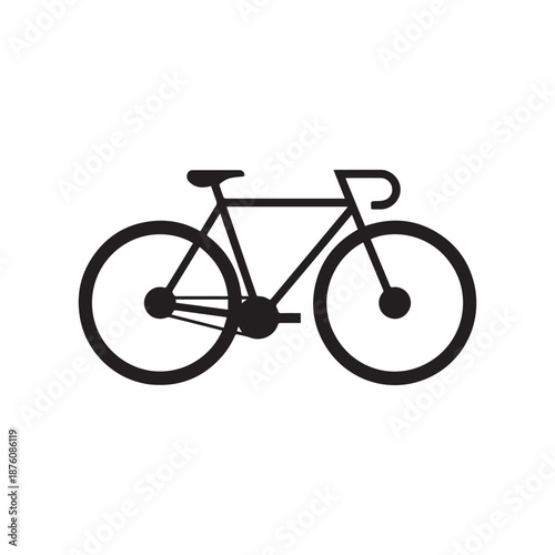 black bicycle isolated on white background