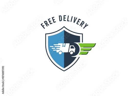 Dynamic Shield Icon Symbolizing Expedited and Secure Complimentary Shipping Services